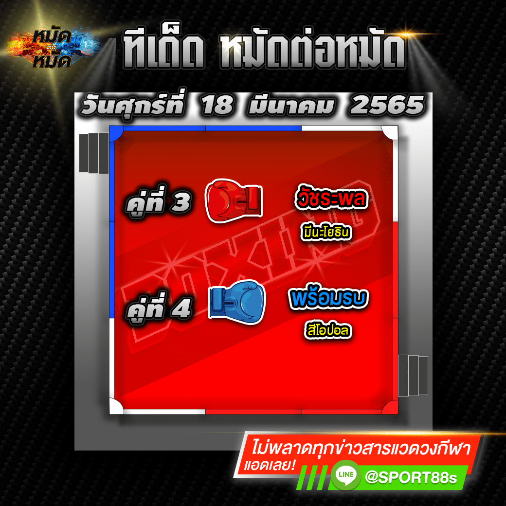 ทีเด็ดหมัดต่อหมัด ศึกมวยมันส์วันศุกร์ 18