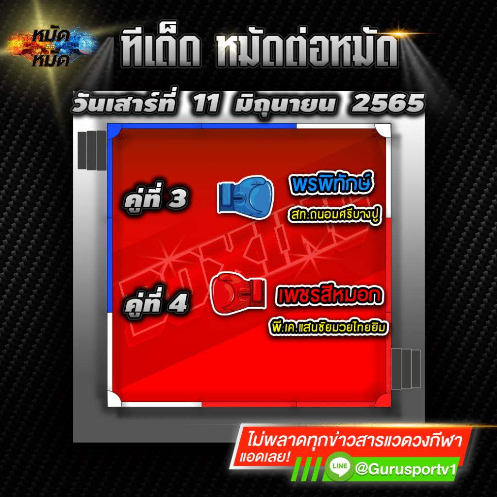 ทีเด็ดหมัดต่อหมัด ศึกจิตรเมืองนนท์ วันนี้ 11