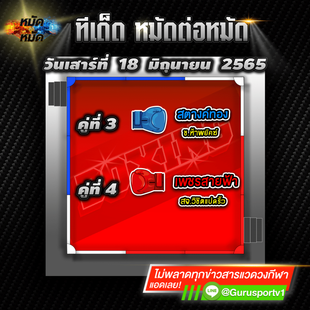 ทีเด็ดหมัดต่อหมัด ศึกจิตรเมืองนนท์ วันนี้ 18