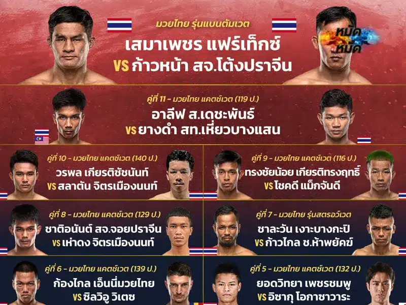 โปรแกรมมวย ONE ลุมพินี 30